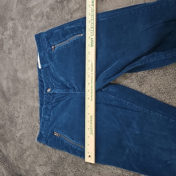 Woolrich Blue Teal Jeans Corduroy Pants Zip Slash Pockets Stretch Cotton  Size 8 - Picture 8 of 10